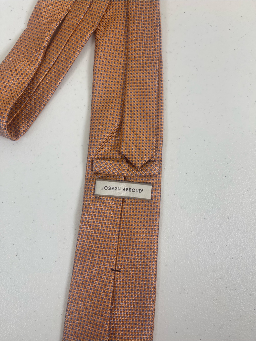 Joseph Abboud Orange and Blue Microdot Silk Tie